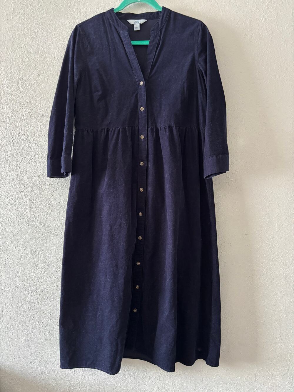 Croft & Barrow Corduroy Shirt Dress Womens Size S Blue Loose Fit